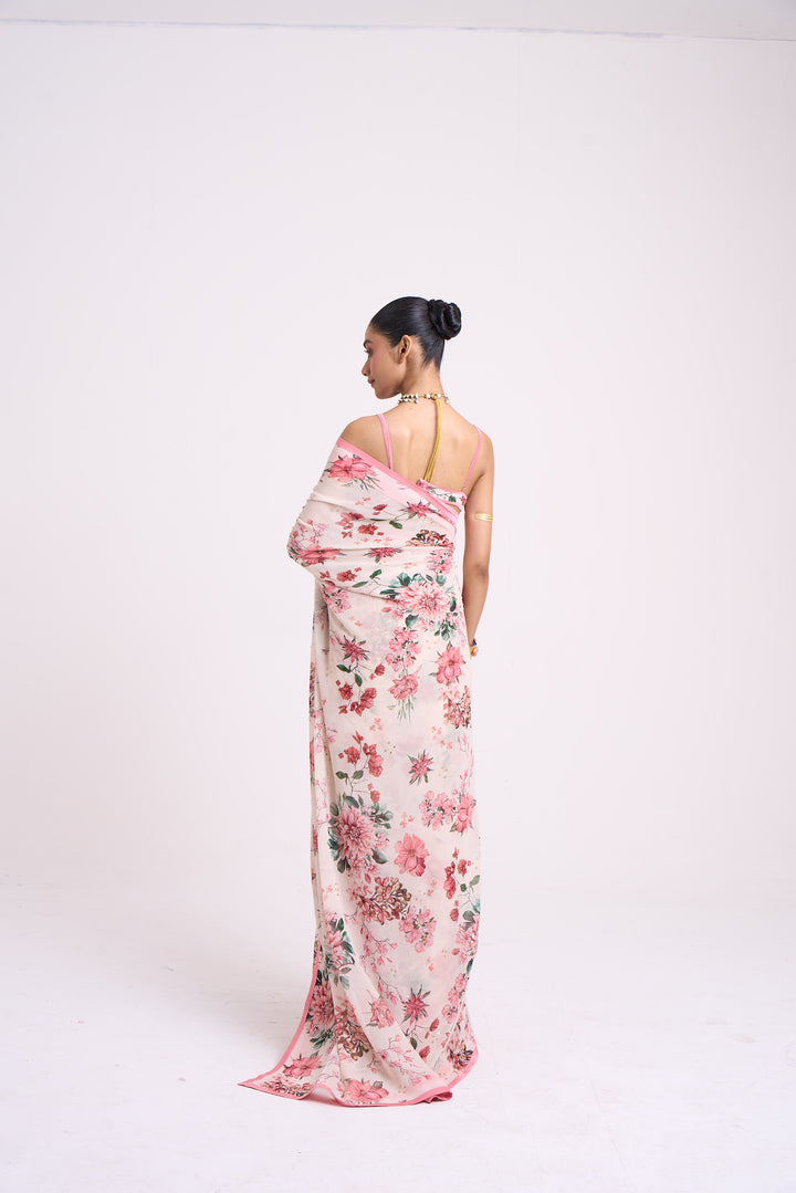 Pushpanjali Embroidered Pink Saree